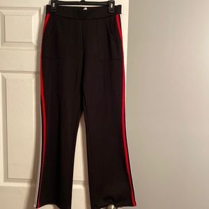 Conspiracy Medium Flared Black with Red/White Racing Stripe Joggers with Pockets